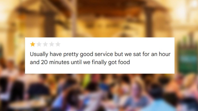 A review complaining about the wait times