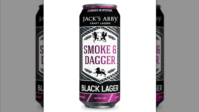can of smoke and dagger lager on white background