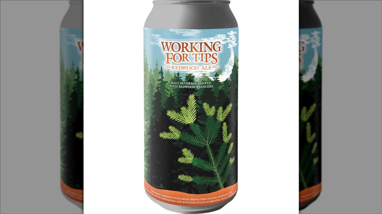 can of working for tips ale on white background