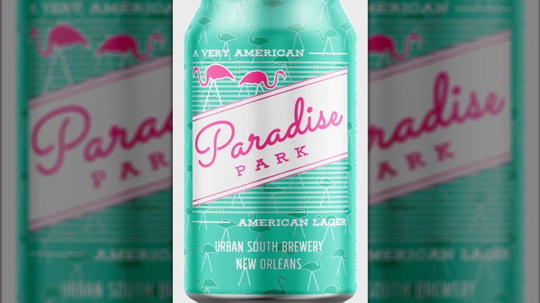 can of paradise park on white background
