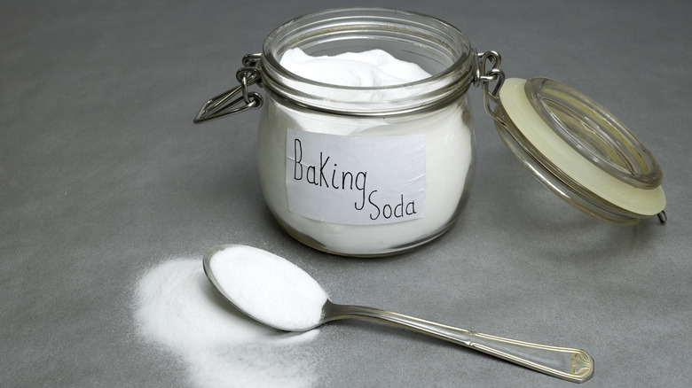 A jar of baking soda