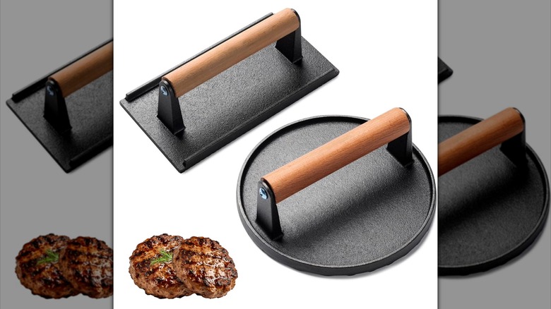 Garitin's cast iron grill presses against a white background