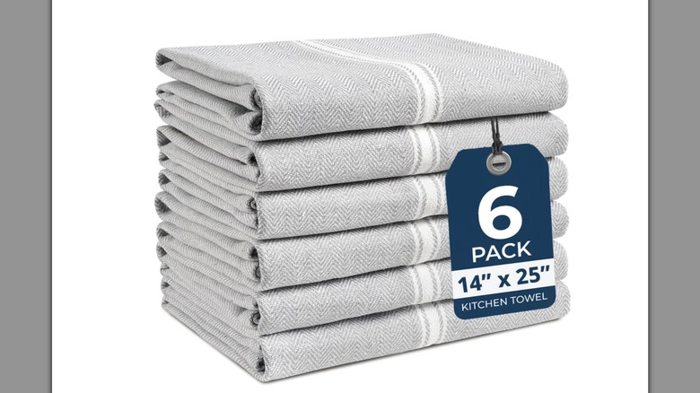 LANE LINEN 6 Piece 100% Cotton Dish Cloths and Towels Set