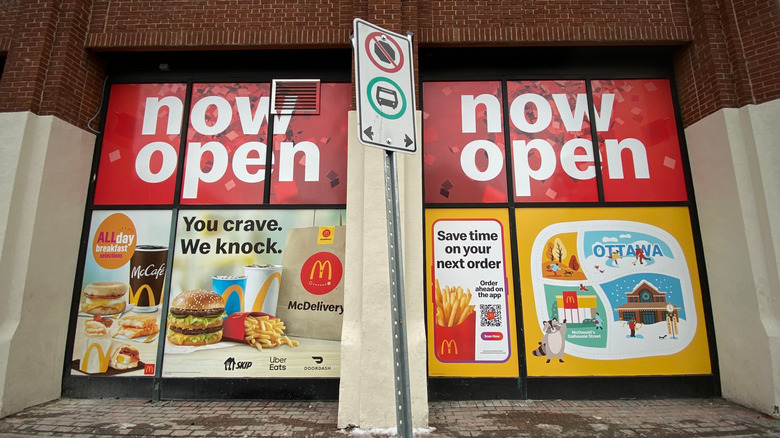 McDonald's now open sign