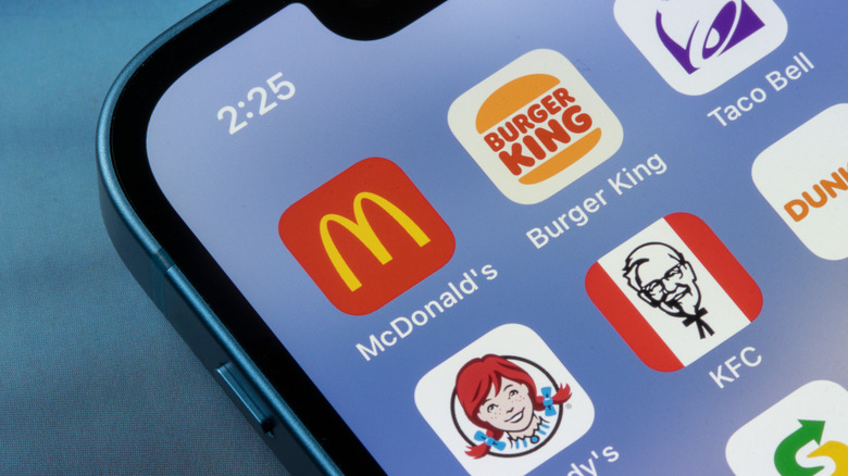 iPhone screen showing fast food apps