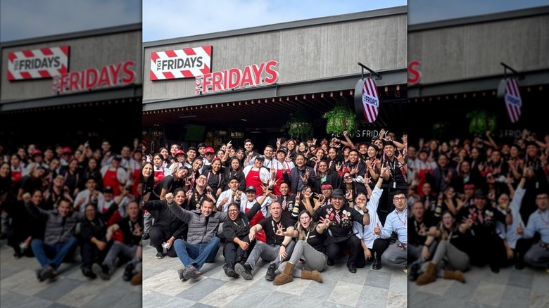 TGI Fridays employees outside a restaurant