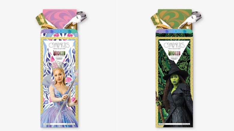 Elphaba and Glinda chocolate bars from Compartés