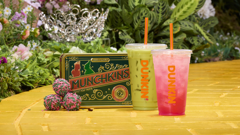 Wicked x Dunkin' products on Yellow Brick Road
