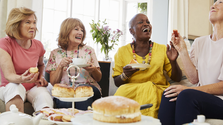 Four ladies enjoying afternoon tea