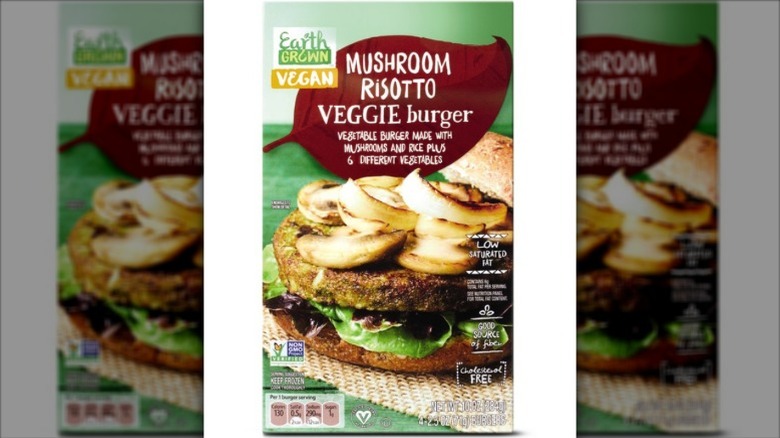 A box of Earth Grown Mushroom Risotto Veggie Burger