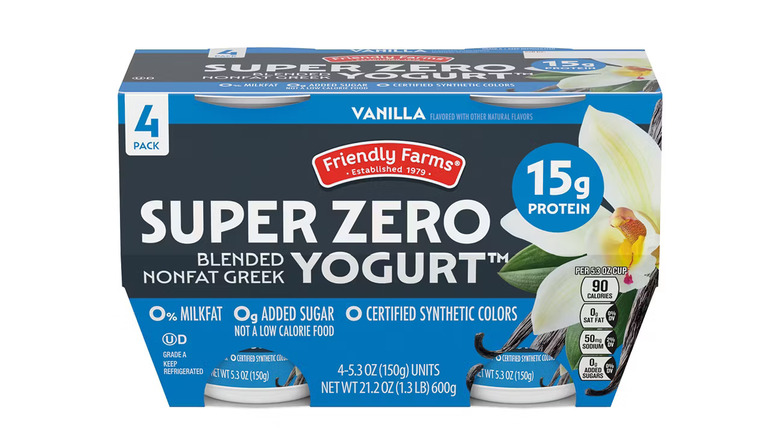 Aldi's Vanilla Blended Nonfat Greek Yogurt Cups packaging