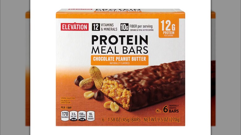Aldi's Chocolate Peanut Butter Protein Meal Bars packaging