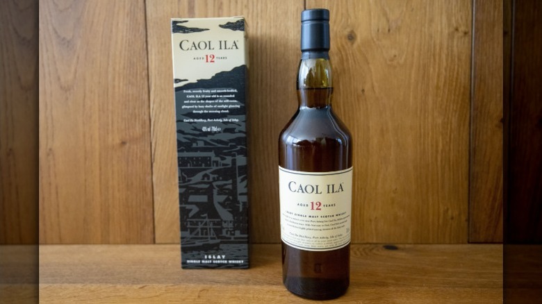 A bottle of Caol Ila 12-Year Scotch whisky