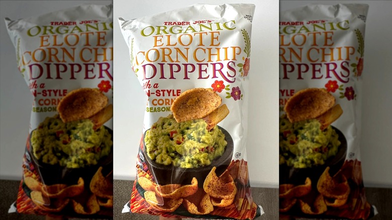 A bag of Trader Joe's elote corn chip dippers