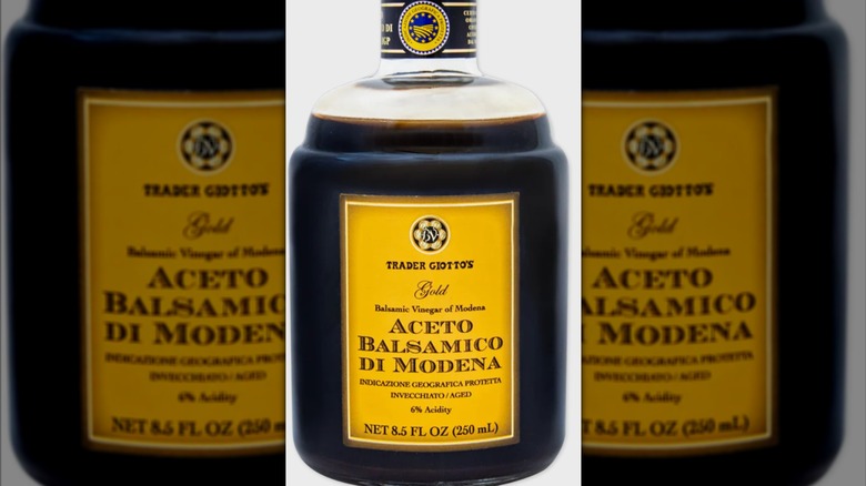 A bottle of Trader Joe's balsamic vinegar