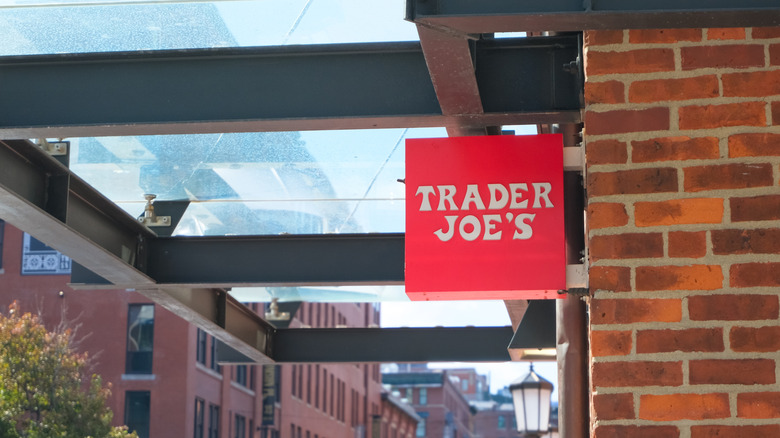 Trader Joe's sign on a brick store exterior