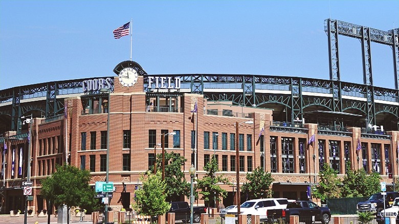 A front shot of Coors Field stadium