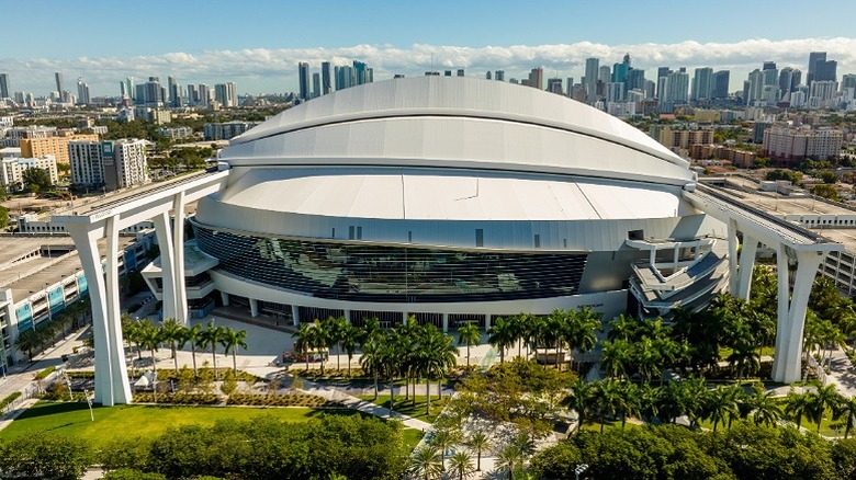 Aerial shot of Loan Depot stadium