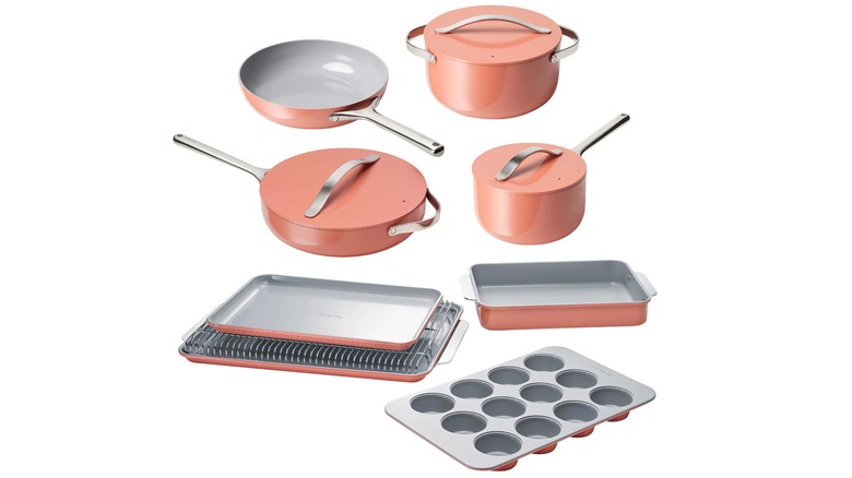 Caraway 11-piece ceramic nonstick cookware and bakeware set