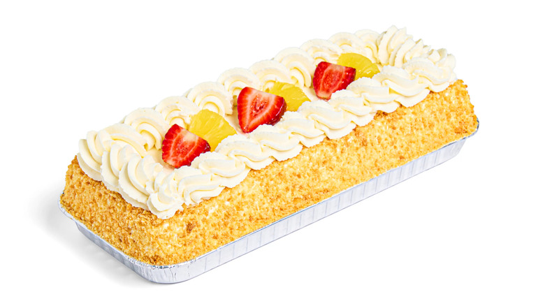 HEB tres leches cake with pineapple and strawberries