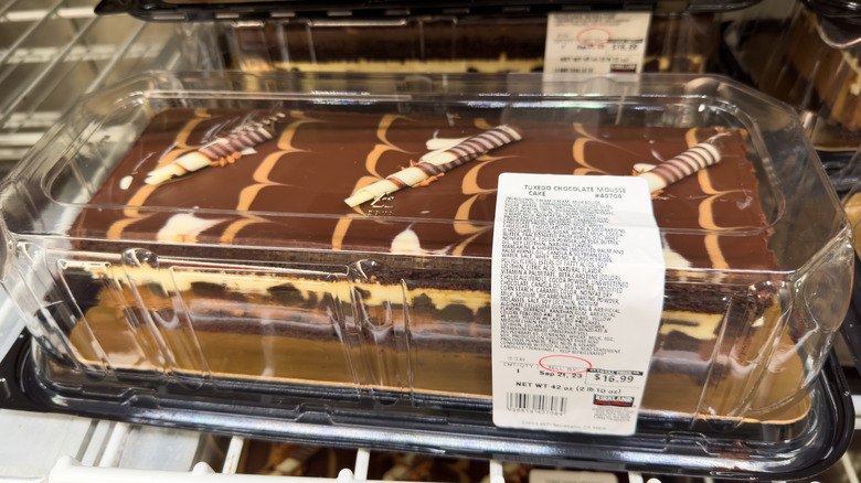 Kirkland Signature Tuxedo Cake inside of plastic container