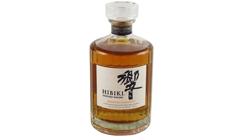Bottle of Hibiki Japanese Harmony whisky