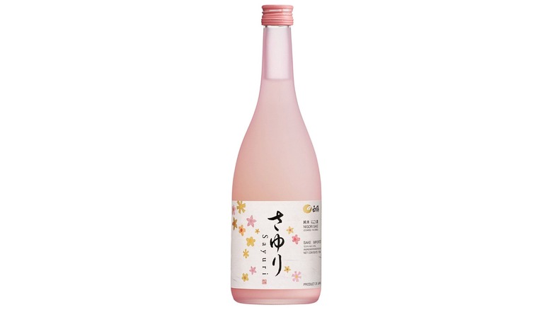 A bottle of Hakutsuru Sayuri Nigori sake