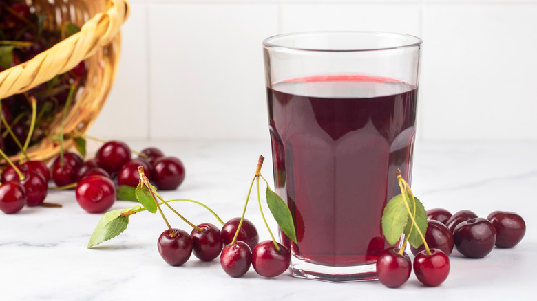 Glass of cherry juice