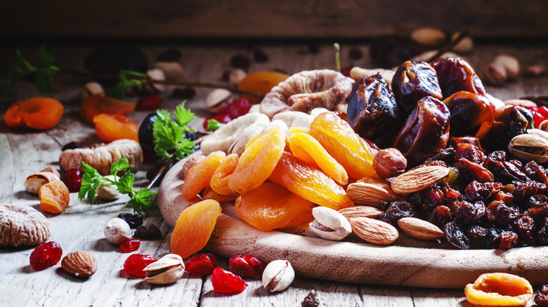 Platter of dried fruits and nuts