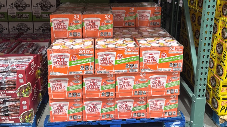 A pallet of Cup Noodles at Costco