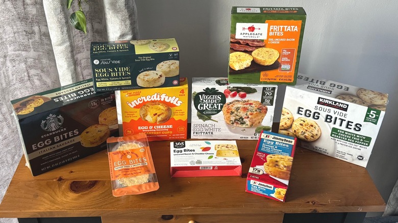 Various boxes of egg bites