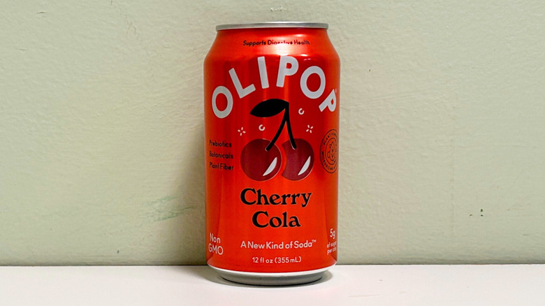 A can of Olipop Cherry Cola Prebiotic Soda