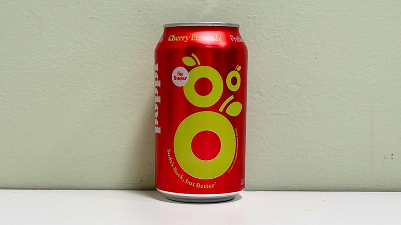 A can of Poppi Cherry Limeade Prebiotic Soda