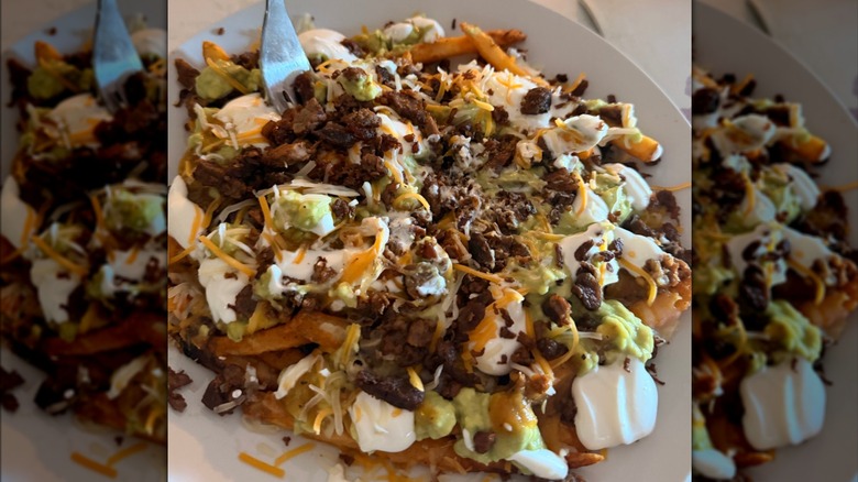 A plate of carne asada fries