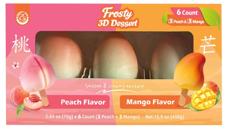Package of Frosty Peach and Mango Fruit Shaped Ice Cream