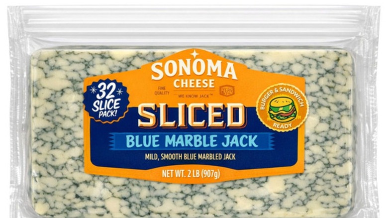 Package of Sonoma Cheese Sliced Blue Marble Jack