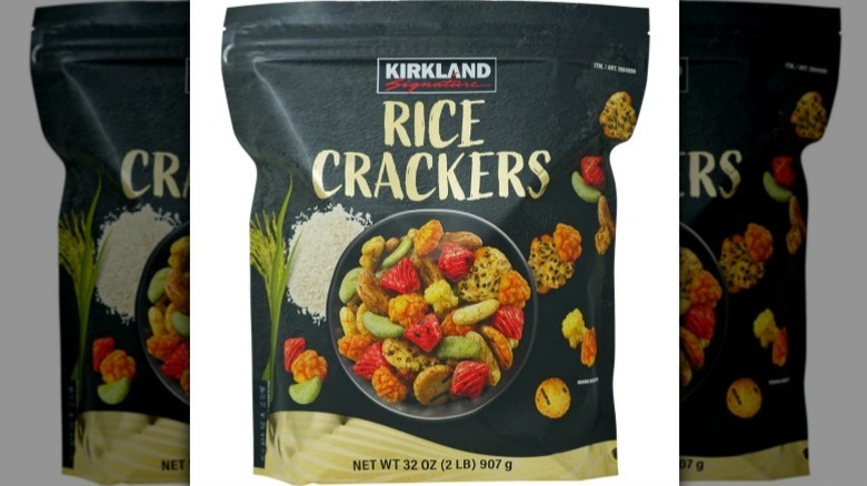 Rice crackers on white background