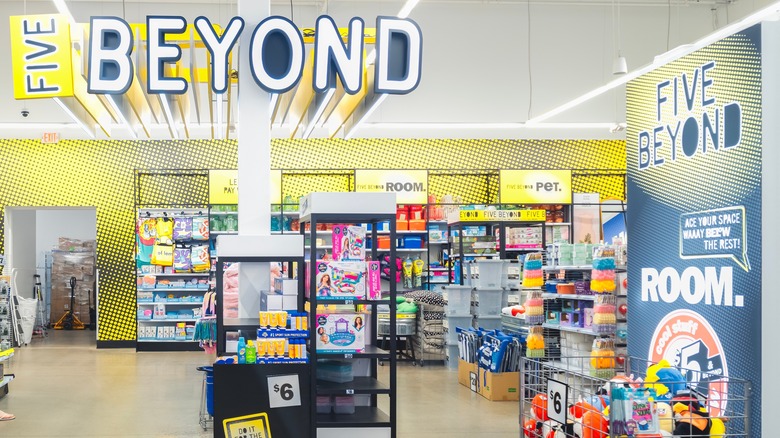 Interior of a Five Below store's Five Beyond section, for items over $5