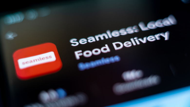 A closeup on the Seamless app in the phone app store