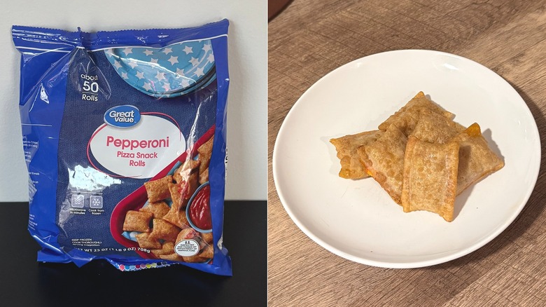 Great Value pepperoni pizza snack rolls