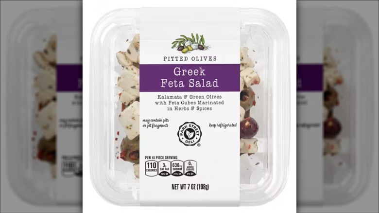 A container of Park Street Deli Greek Feta Salad