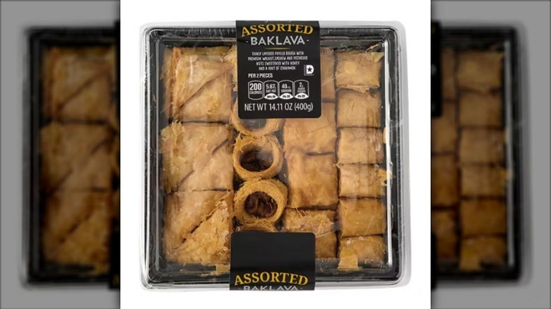 A container of Specially Selected Assorted Baklava