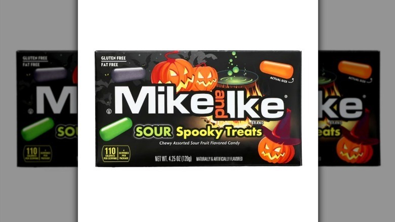 Sour spooky Mike and Ikes on a white background