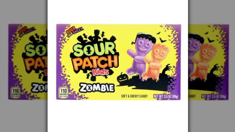 Sour Patch Kids zombies on a white background