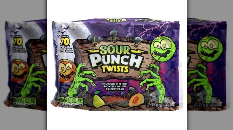 Halloween Sour Punch Twists on a white background