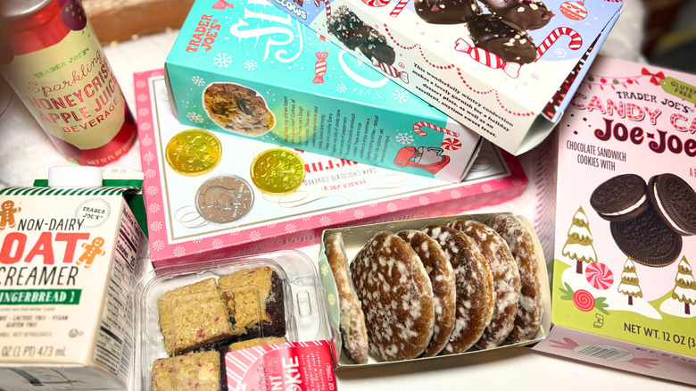 An assortment of food products against a white backdrop