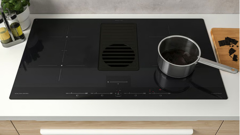 induction cooktop with pot