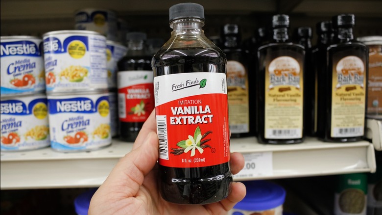 hand holding imitation vanilla