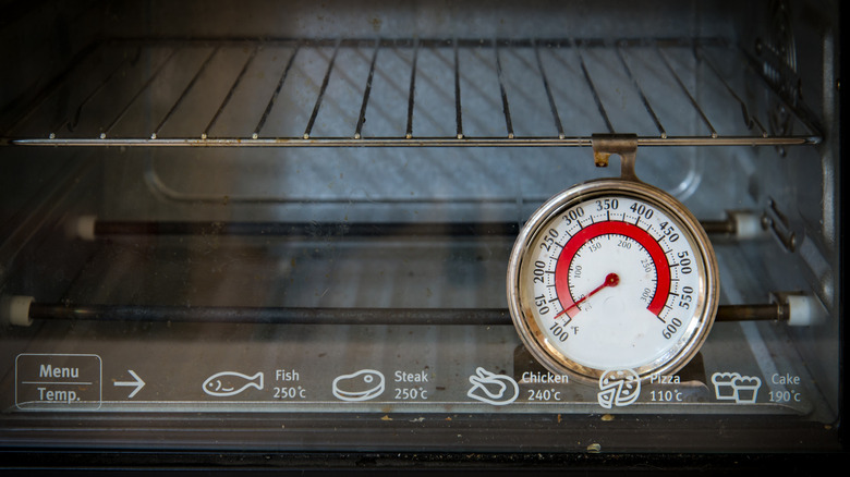 Oven thermometer in the oven
