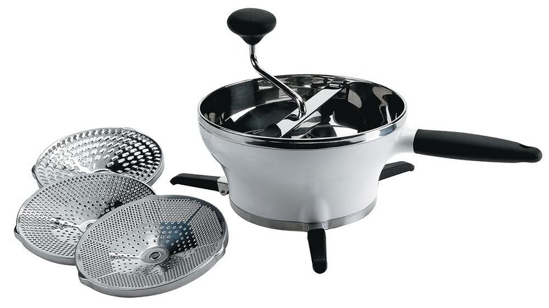 Food mill with three blending disks